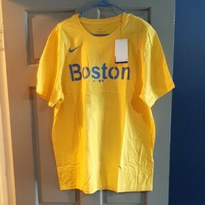 Nike Yellow and Blue Boston Graphic Tee